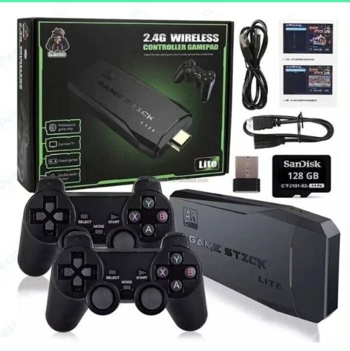 Consolă de jocuri retro Game Stick Lite 4K cu 2 controlere fără fir