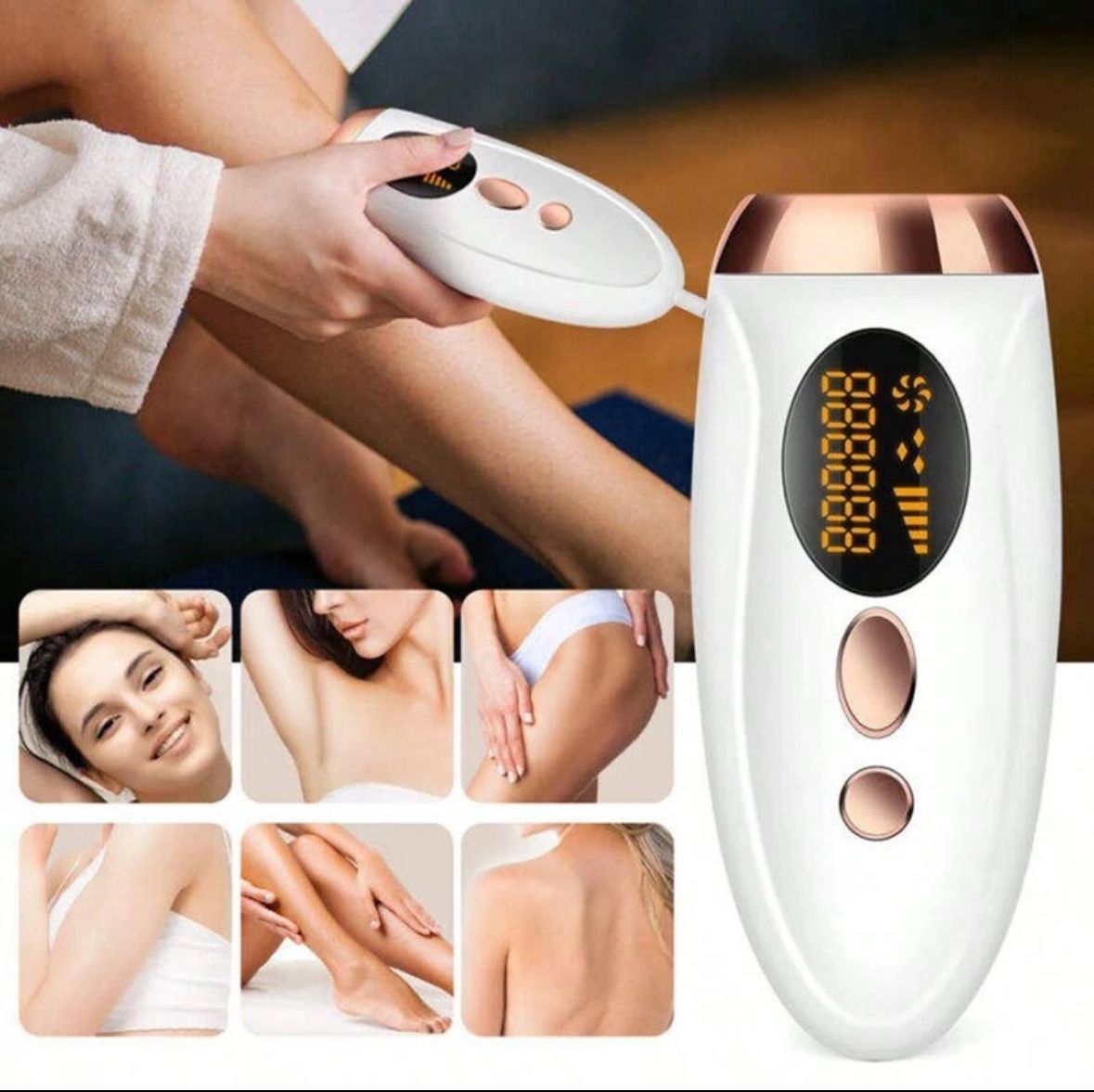 Epilator IPL cu ecran LCD pentru față și corp