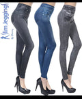 Slim Jeggings Jambiere elastice cu aspect denim (de la Slimmy)