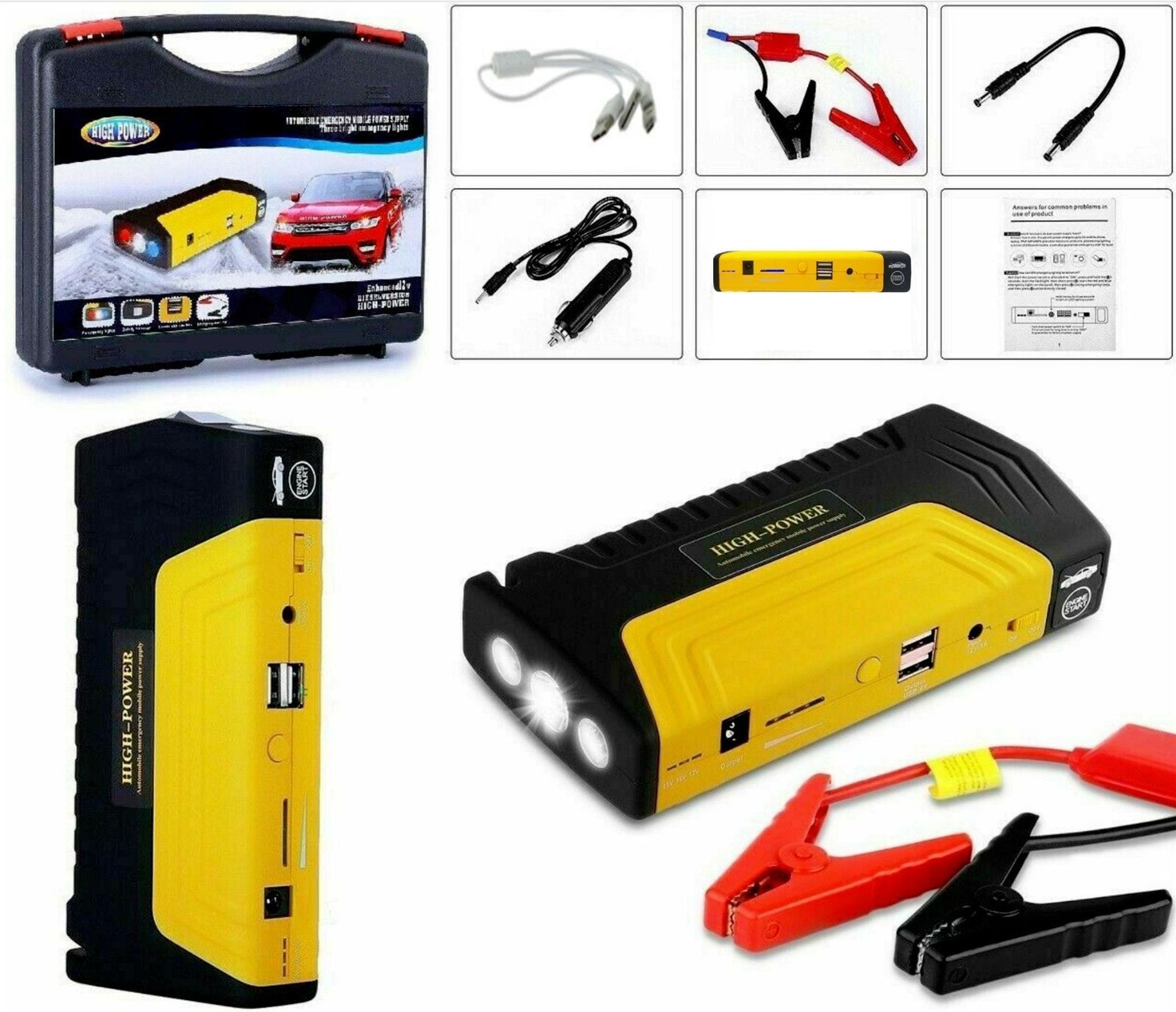 Starter auto portabil și power bank cu valiză