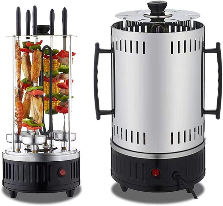 Grătar electric vertical pentru kebab cu frigărui rotative