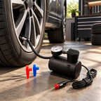 Compresor auto portabil de 12 V folosit la umflarea anvelopei