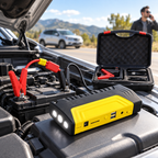 Starter auto portabil conectat la baterie